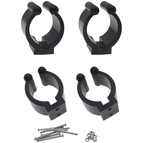 4 PCS Fishing Rod Storage Clip Plastic Fishing Pole Holder Black Fishing Rod Rack Clamp with Screws and Nuts for Fishing Rod or Billiard Cue