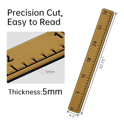 HZshark EVA Foam Fish Measuring Board, Fish Ruler with 3M Self-Adhesive Backing, 36" Fishing Tape Measure for Boats Sailboats Yachts Kayaks - color: Brown, size: 4.5"*36"