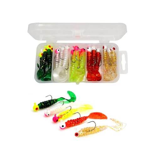TPR Simulation Fake Corn Soft Baits Corn Carp Fishing Lures Floating Baits with Nice Scent for Carp,Trout Fishing,Cat Fish - color: Multi- 20PCS Curly- tail Swim Fish