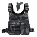 Criuage Outdoor Chest Bag for Men, Lightweight Adjustable Running Vest, Water Resistant EDC Chest Pack with Water Bottle Pocket, Breathable Back Pad for Hiking Cycling Fishing Travel (Camo) - color: Camo