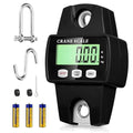 Digital Hanging Scale, 880lb/400kg Crane Scale, Handheld Digital Hanging Scale, Mini Crane Scale with LCD Display and Hooks, Aluminum Alloy Body for Hunting, Outdoor, Fishing, Farm (Black) - color: Black-880lb