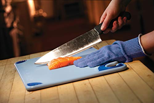 San Jamar Saf-T-Grip Cutting Board With Molded-In Ruler, Plastic Chopping Board for Kitchen, 9" x 12" x 0.35", 1 Count, Blue - color: Blue