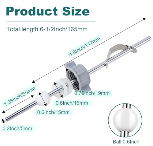 Lavatory Pop-Up Center Piece Assembly,Pop-Up Drain Repair Kit,Fits Most Popular Brands,Replacement Bathroom Sink Pivot Rod,15MM Ball, Chrome（2PCS） - style: 2PCS