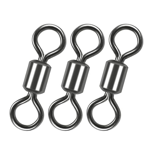 Rolling Barrel Fishing Swivel Black Nickle Fishing Hook Line Connector Fishing Tackle Accessories 30LB to 335LB 50-100pcs - size: 50pcs 3/0