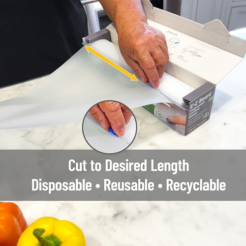 Mind Reader E-Z Board Disposable Plastic Cutting Board, 20 Square Feet, Easy Clean-Up and Convenient Use, Ideal for Camping, Hunting, Boating, and For People With Food Allergies, Clear - style: 1 Pack