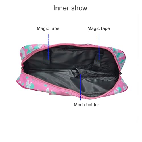 Portable Fishing Rod Bag Collapsible Fishing Bag Large Capacity Outdoor Nylon Carrying Case - size: 40CM Lenght-Pink