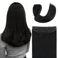 Invisible Wire Hair Extensions Real Human Hair - 18 Inch 80G Jet Black Transparent Fish Line Clip-Ins Hair Piece, 100% Remy Human Hair Extensions for Women - color: #1 Jet Black, size: 18 Inch