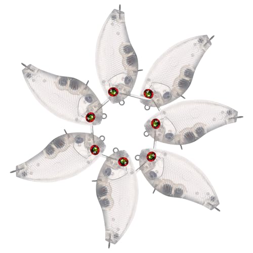 20pcs/25pcs Fishing Blanks Lures Kit Fishing Topwater Unpainted Swimbait Unpainted Crankbaits Hard Baits DIY Lure for Bass Salmon Trout Saltwater and Freshwater - color: 20PCS 2.68″/0.47oz