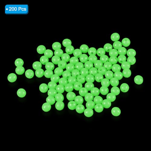 PATIKIL Glow Fishing Beads Plastic Round Rubber Luminous Fishing Bait Eggs Rig Bead Tackle Lures Accessories with Box - color: Green, size: 5mm
