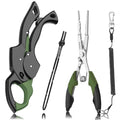 Fish Gripper 9.2",Muti-Function Line Cutter Fishing Pliers, Saltwater Fishing Tool Kit,Fishing Gear with Fishing Lanyard - color: 8"Fishing Pliers Green