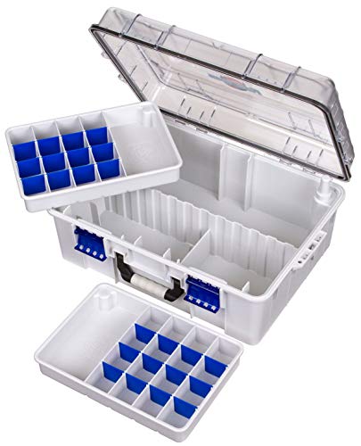 Flambeau Outdoors 4000WPNC Waterproof Satchel 4000, Portable Waterproof Tackle Box with Trays, Gray/Clear (18.71" L x 13.58" W x 7.58" D) - size: 4000 Series, style: Standard