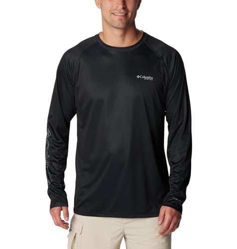 Columbia Men's Super Terminal Tackle PFG Super Fade Long Sleeve - color: Black/Fish Hooks Sfs, size: Medium