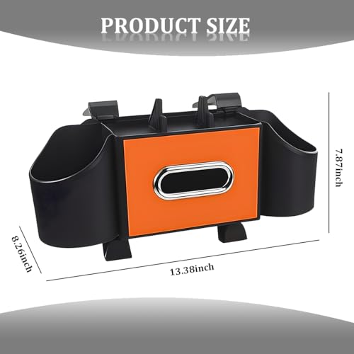 Car Headrest Back Seat Organizer, 4-in-1 Vehicle Seat Back Tissue Box with Cup Holder Headrest Hook, Phone Holder, Multifunctional Auto Backseat Organizer, Universal for Vehicles (Orange) - color: Orange