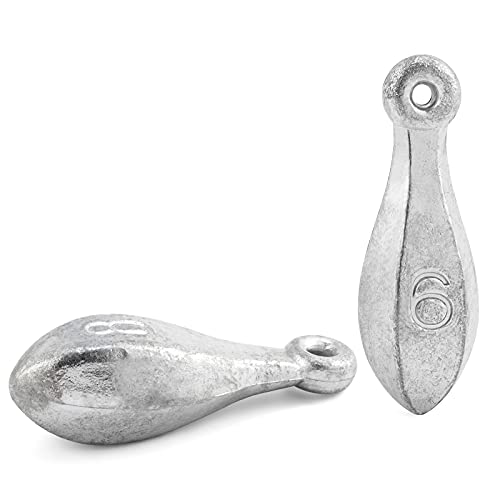 Dr.Fish Bank Sinkers Lead Fishing Weights, 1-32oz/2LB, Freshwater Catfishing Weights River Channel Surf Fishing Saltwater - size: 6oz-5 Pack