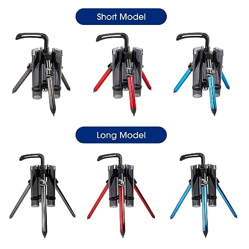 3-Tude Portable Fishing Rod Holder - Stand Holds Up to 3 Rods, Outdoor Fishing Gear Equipment Organizer - color: Long-Blue