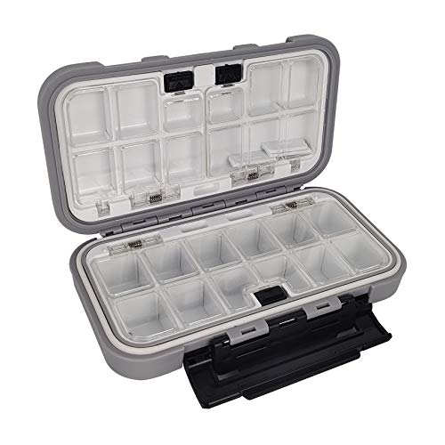 Aventik Waterproof Fishing Tackle Box Lures Hooks Bait Storage Case Trays Accessory Boxes Thicker Plastic Hooks Box(Grey)