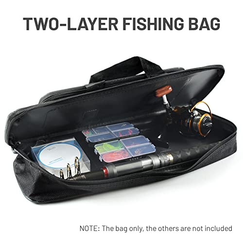HUIOP Fishing Rod Organizer, 45cm/50cm/60cm Fishing Rod Bag Water-Repellent Fishing Rod Reel Case Bag Fishing Tackle Tool Storage Bag