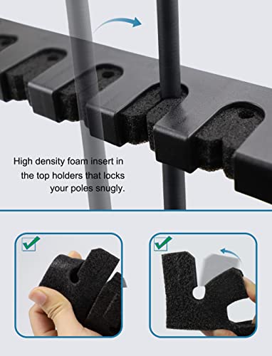 Horizontal Fishing Rod Rack Holders Wall-mounted Fish Pole Holder for Garage & Boat 6-Rod Storage Racks -1 Pair Rod Holder Rod Holder (2 Pair Vertical Black) - color: 2 Pair Vertical Black
