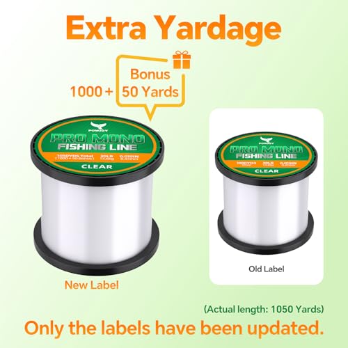 Monofilament Fishing Line with Knot Guide Card, Tangle-Free Snap Ring for No More Mess, Low Memory Smooth Casting Nylon Mono String, 15/20/30/50/80LB, 220-1050 Yards - color: Clear, size: 30LB 1050Yards