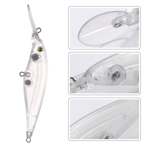 20pcs/25pcs Fishing Blanks Lures Kit Fishing Topwater Unpainted Swimbait Unpainted Crankbaits Hard Baits DIY Lure for Bass Salmon Trout Saltwater and Freshwater - color: 20PCS 4.3″/0.3oz