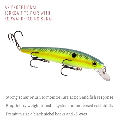 Strike King KVD Jerkbait 3 Hook - color: Chartreuse Sexy Shad, size: 4.75 inch (Pack of 1)