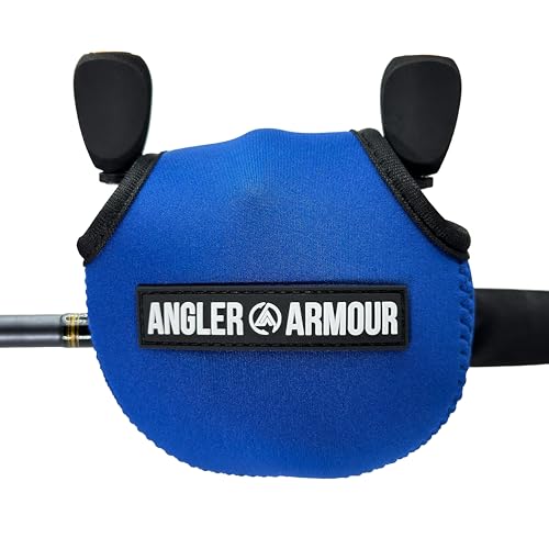 Angler Armour Baitcast Reel Cover | Baitcaster Sleeve | Fishing Reel Pouch | Low Profile Baitcasting Reel Protector | Neoprene Reel Case | 50 100 200 Series Baitcast Covers - color: Marine Blue