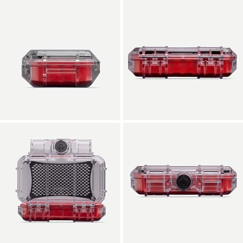 Evergreen 56 Clear Waterproof Dry Box Protective Case Colored Rubber Insert - Travel Safe/MilSpec/USA Made - Tackle Organization of Cameras, Phones, Camping, Fishing, Travel, Water Sports (Red) - color: Red