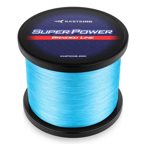 KastKing SuperPower Braided Fishing Line - Abrasion Resistant Braided Lines – Incredible Superline – Zero Stretch – Smaller Diameter – A Must-Have! - color: X4-New-Sky Blue, size: 20LB(500 Yds)