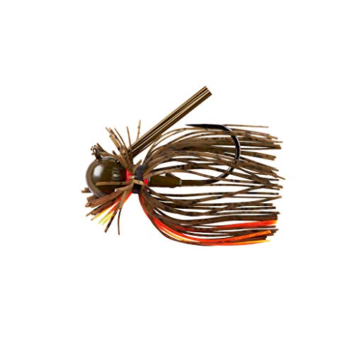 War Eagle Heavy Finesse Jig Bass Fishing Lure - color: Green Pumpkin Orange, size: 3/8 oz