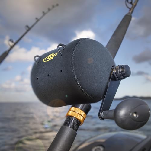 SF Neoprene Conventional Reel Covers Round Reel Case Protective Cover Shield Pouch, XXS/XS/S/M/L/XL/XXL Size, Black - color: Black-1Pcs-XS