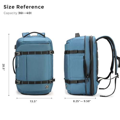 Swissdigital Design Travel Backpack 40L,TSA Friendly Flight Approved Carry-on Luggage Hand,with USB Charging Port Large Weekender Bag Fits 17 Inch Laptop Backpack Blue | SD1756-30 - color: Blue