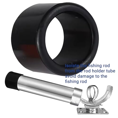 OSTARE Black Rubber Fishing Rod Holder Tube Insert Protector, Fit 2" Tube(50mm to 51mm) 8pcs