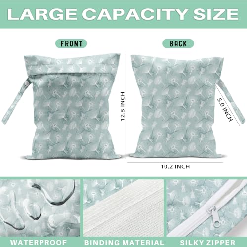 Dandelion Wet Dry Bags for Diaper Waterproof Swimsuit Washable Reusable Bag for Beach Diapers Dirty Yoga Gym Clothes Plant Gifts for Men Women Friend - color: Dandelion