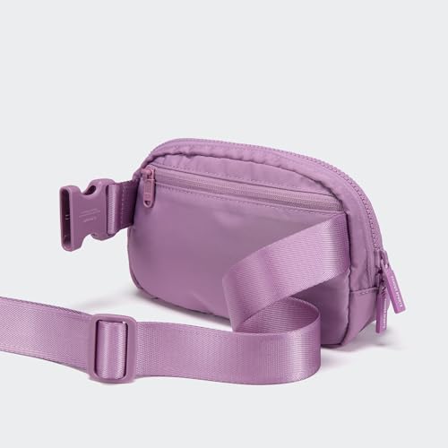 Pander Two Way Zipper Fanny Pack Nylon Everywhere Belt Bag for Women, Water Repellent Waist Packs, Crossbody Bags with Adjustable Strap (Light Purple). - color: Light Purple