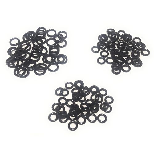 Reaction Tackle Wacky Rig Tool and O-Rings for Soft Plastic Worms, Bass Fishing Wacky Rig and Neko Rig Stick Bait Setup for Largemouth and Smallmouth - color: 125 Black O-rings (variety of sizes)