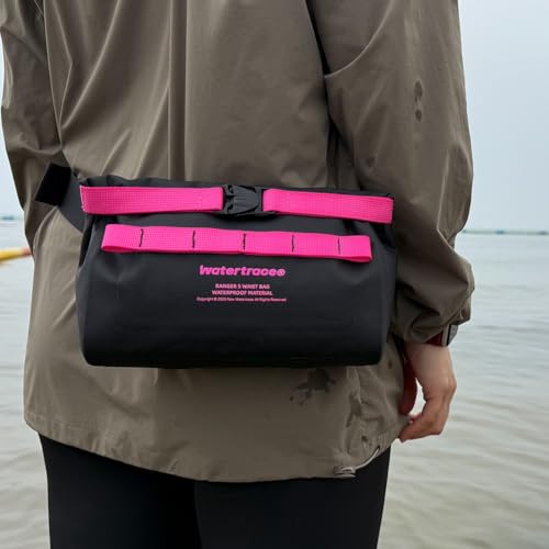 Waterproof Waist Bag, for Surfing, Paddleboarding, Boating,Cycling,Water Park Activities (Black/pink) - color: Black/pink