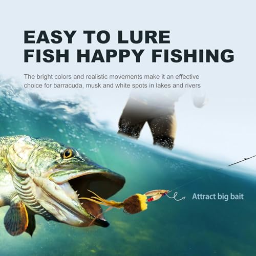 Pike Musky Walleye Fishing Lure Spinnerbait with Feathered Hooks Rooster Tail Fishing Lures Spoon Lures Baits with Tackle Box - color: Style A-Green