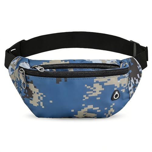 Fanny Pack for Women Men,Crossbody Fanny Pack Water Resistant Sports Waist Bag Pack, Belt Bag for Travel Hiking Running - color: 1pack-bluedigital