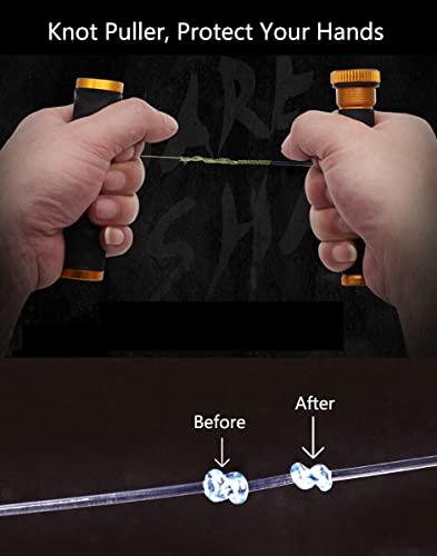 Fishing FG GT Knot Puller Assist, Fishing Knot Tying Tool, PE Fishing Line Spooling Pull Drag, Tension Line Dragger - color: Gold, size: Small