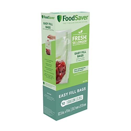 FoodSaver Easy Fill 1-Gallon Vacuum Sealer Bags | Commercial Grade and Reusable | 10 Count - size: Gallon (10 Bags)