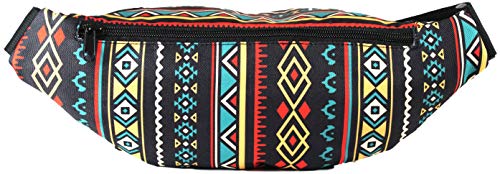 Vibe Festival Gear Rave Fanny Pack for Women Men – Festival, 4 Pockets, Adjustable Strap, Cute Waist Bag, Crossbody Belt Bag, Hiking, Running, Cycling - color: Tribal, size: Fits Most