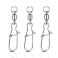 AMYSPORTS Ball Bearing Swivels Fishing Barrel High Strength Fishing Snap Bearing Connector Ring Snaps Swivels Saltwater Stainless Steel Accessories - size: Size 3+3 (64lb) 24 pcs