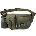 Tactical Fanny Pack，Military Waist Bag Hip Belt Bumbag Utility Bags for Fishing Hiking Hunting with Mesh Water Bottle Holder Pouch (Green) - color: Green
