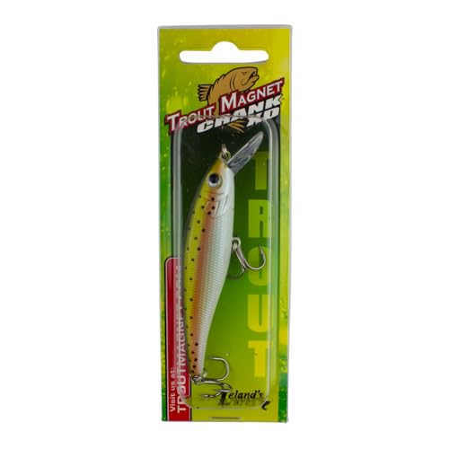 Trout Magnet Trout Crank Top Water Fishing Bait, Runs 2-4 Feet Depth with Small Rattles for High Effectiveness, Great Fishing Lure for Freshwater - color: Rainbow Trout, size: 3.5"