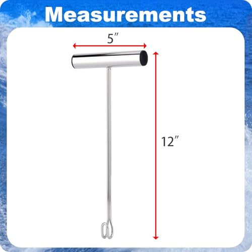 Stainless Steel Fishing Hook Remover，Dehooker Tool,Push/Pull Hook Remover，Anti-Lost Saltwater Dehooker Tool Shark Hook Remover - size: 12"