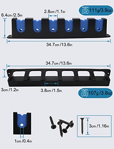 Horizontal Fishing Rod Rack Holders Wall-mounted Fish Pole Holder for Garage & Boat 6-Rod Storage Racks -1 Pair Rod Holder Rod Holder (1 Pair Vertical Blue) - color: 1 Pair Vertical Blue