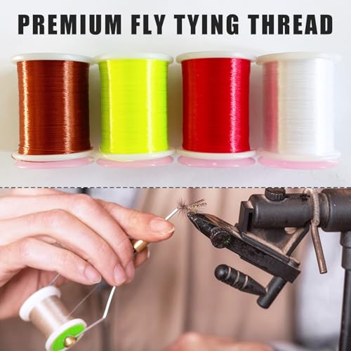 58pcs Fly Tying Materials Set | Complete Clouser Minnow Flies Fly Tying Kit with Hooks,Dumbbell Eyes and Flash Line to Tie Own Bass,Trout