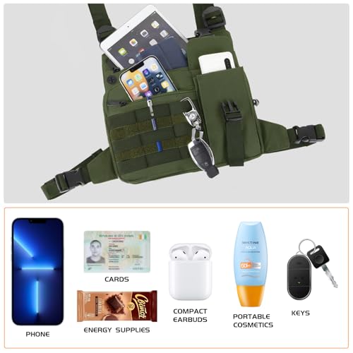 KINGSLONG Running Vest, Chest Bag for Men, Chest Pack, Hiking - color: A-Green