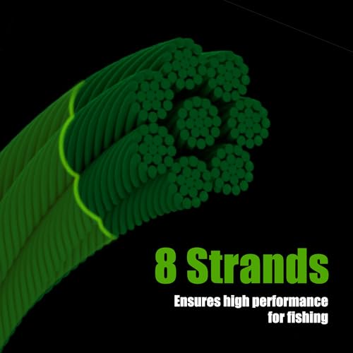 DASEE 8 Strands Braided Line, Fishing Line, Zero Stretch, 10-100LB, 300/500Yds, Abrasion Resistance, Braided Fishing Line, PE Line - color: Yellow, size: 10LB-300YDS