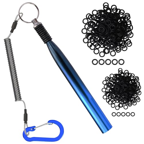 TRUSCEND Gradient Fishing Wacky Rig Tool with Silicone O Rings 210Pcs for 3"-4" and 5"-7" Fishing Worm Lures, Ultra-Smooth Downriggers Tube for Easy Installation and Great Protection of Stick Bait N1 - color: Gradient Blue